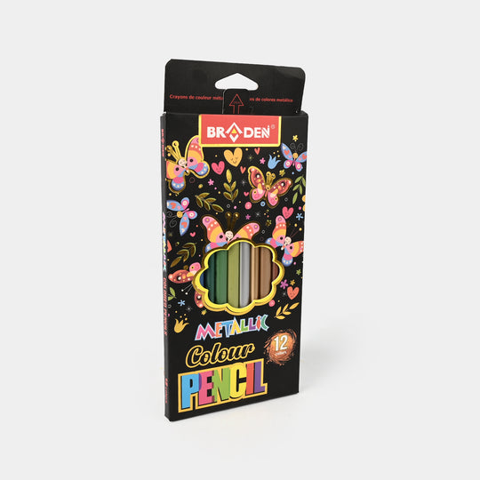 Metallic Colored Pencils | Smooth & Shiny Finish | 12PCs
