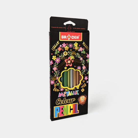 Metallic Colored Pencils | Smooth & Shiny Finish | 12PCs