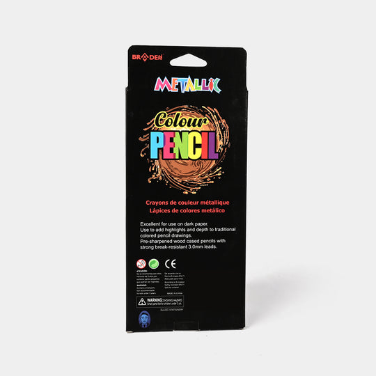 Metallic Colored Pencils | Smooth & Shiny Finish | 12PCs