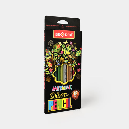Metallic Colored Pencils | Smooth & Shiny Finish | 12PCs
