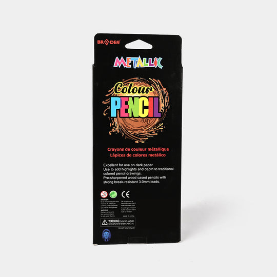 Metallic Colored Pencils | Smooth & Shiny Finish | 12PCs