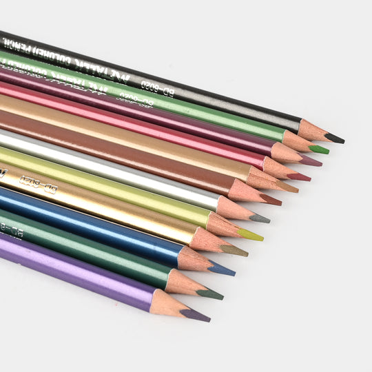 Metallic Colored Pencils | Smooth & Shiny Finish | 12PCs