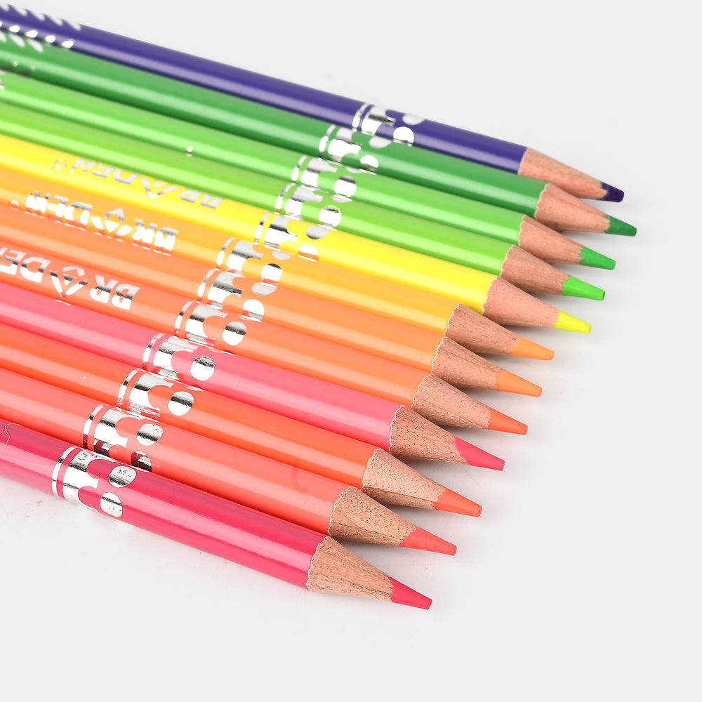 Braden Fluorescent 12 Color Pencils | Bright & Smooth