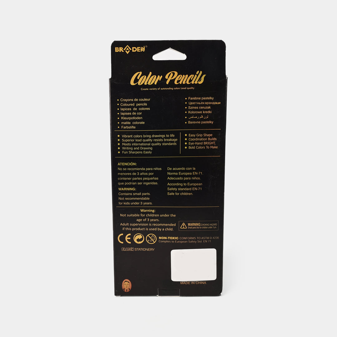 Braden Color Pencils | Premium Quality | 12PCs