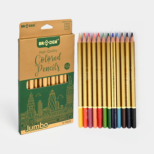 Braden Jumbo Color Pencils 12PCs For Kids