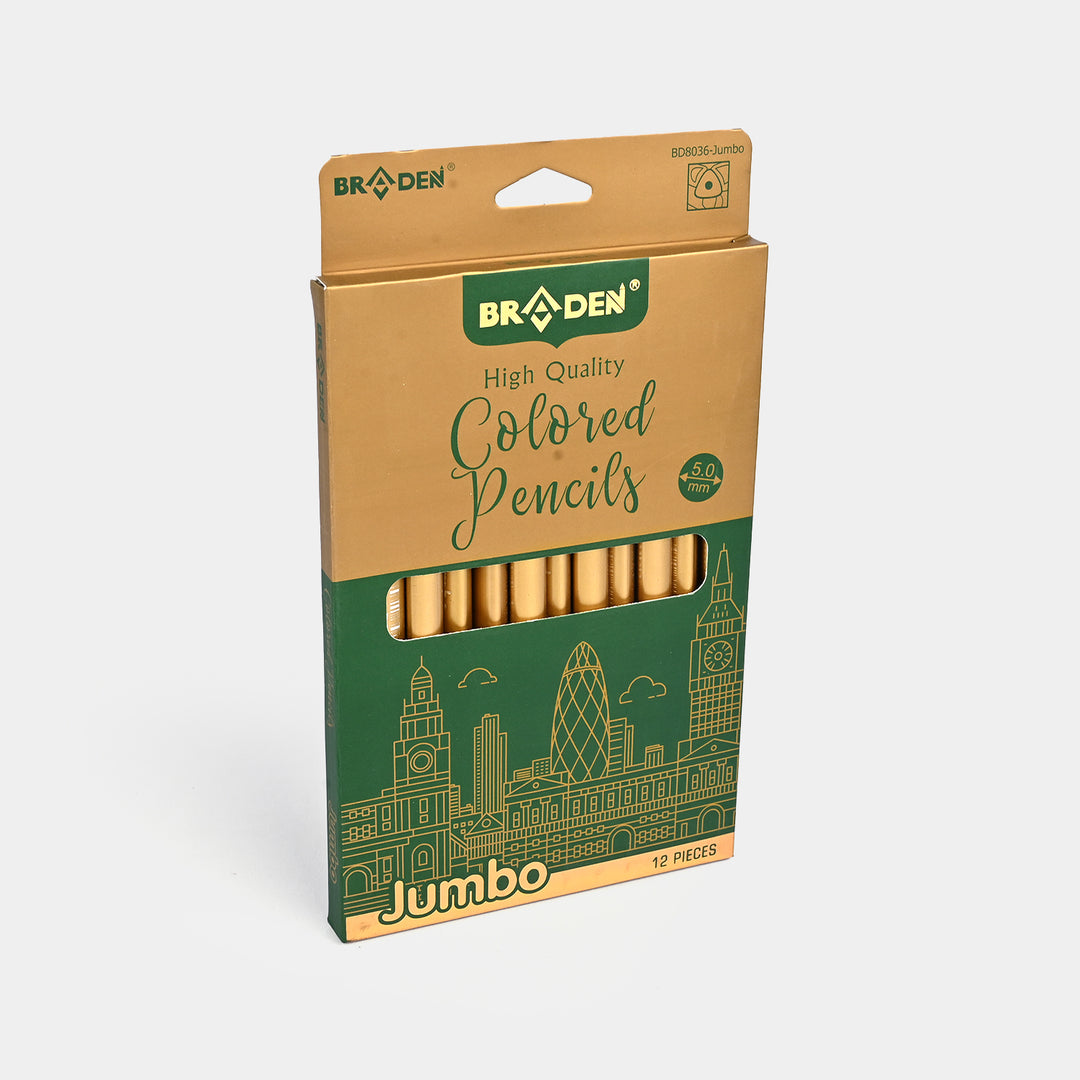 Braden Jumbo Color Pencils 12PCs For Kids
