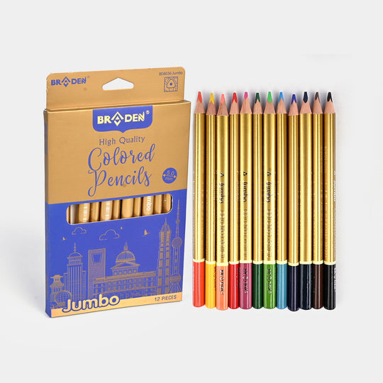 Braden Jumbo Color Pencils 12PCs For Kids