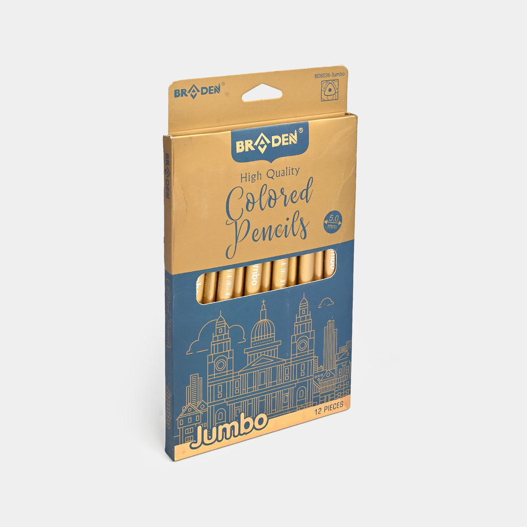 Braden Jumbo Color Pencils 12PCs For Kids