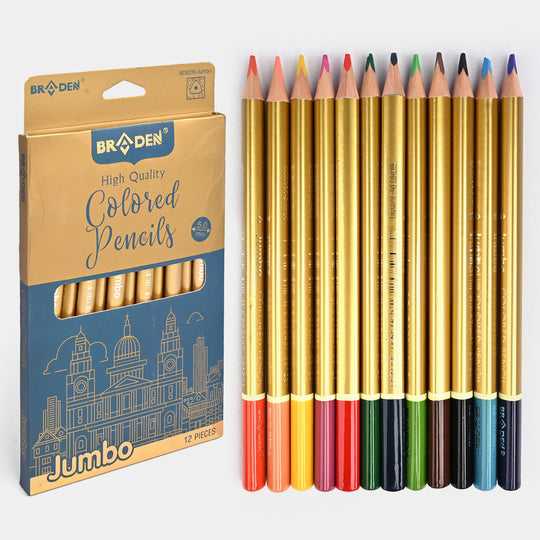 Braden Jumbo Color Pencils 12PCs For Kids