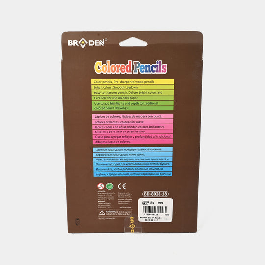 Braden Color Pencils 18PCs For Kids