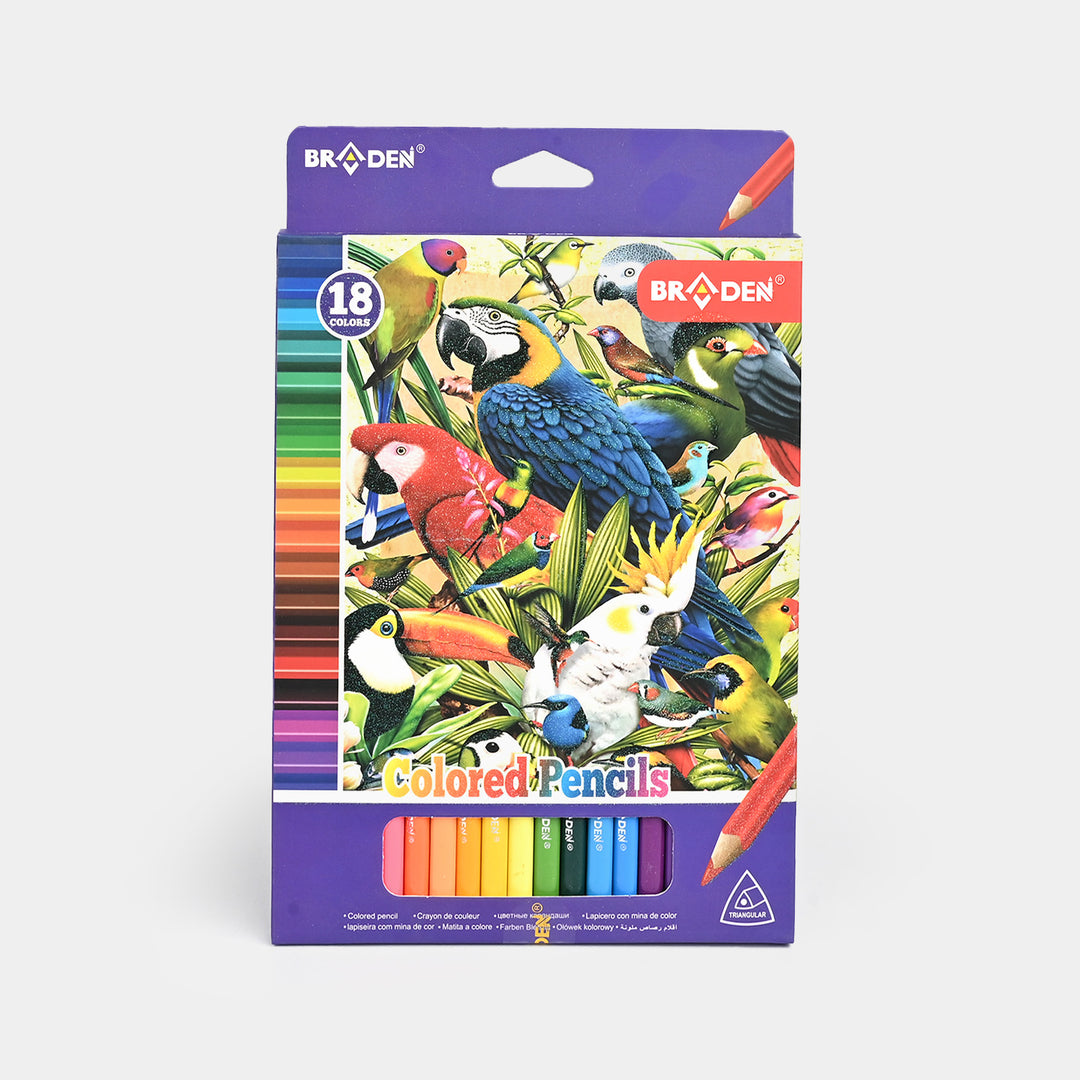 Braden Color Pencils 18PCs For Kids