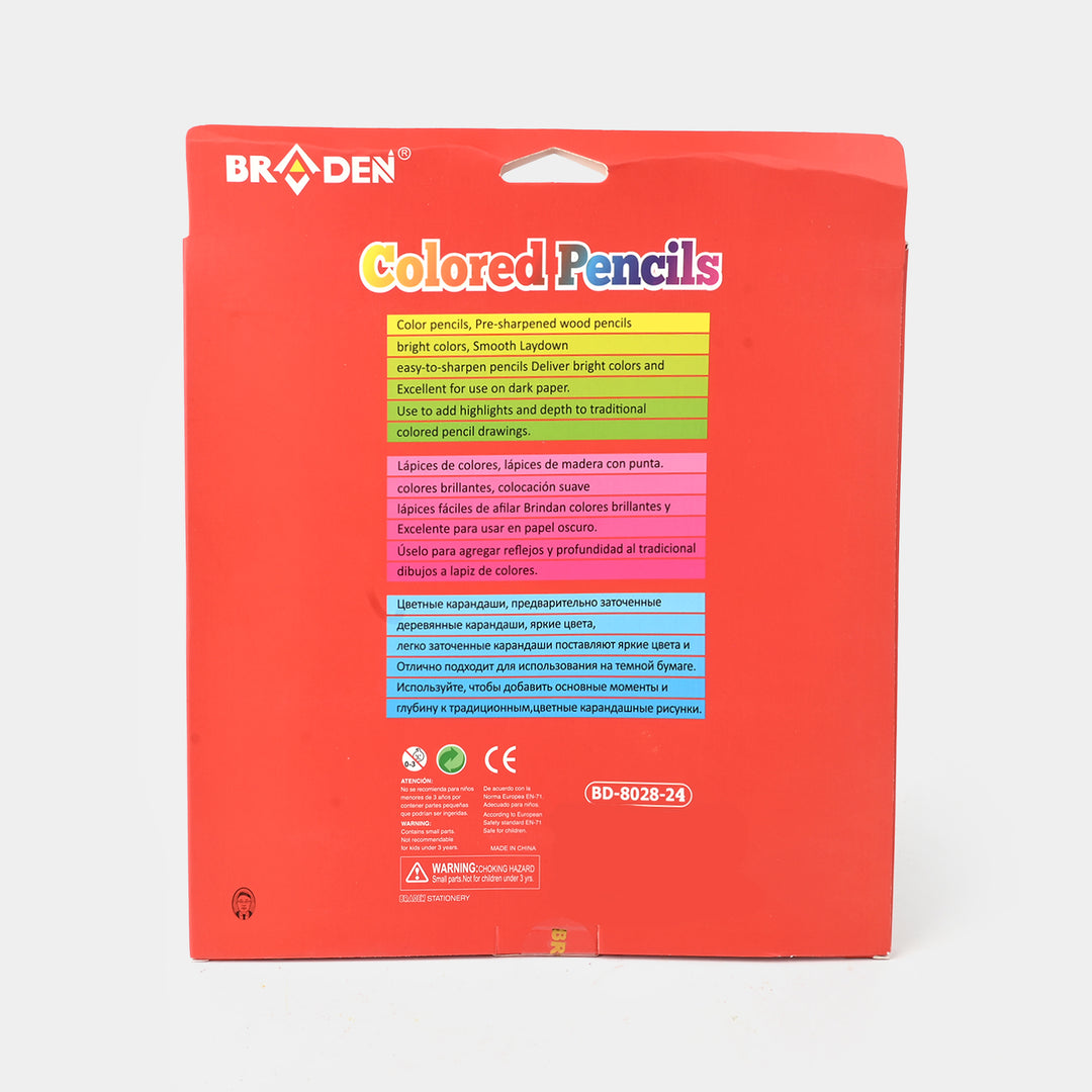 Braden Color Pencils 24PCs For Kids