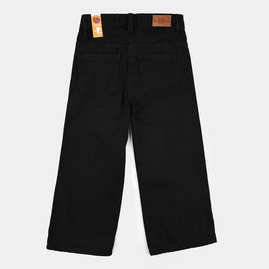 Girls Denim Stretch Pant Black Pearls-BLACK
