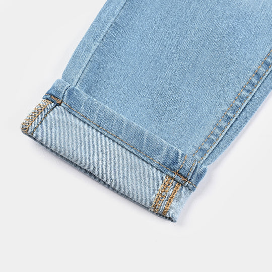Boys Denim Stretch Pant Folded Hem 1 - Blue.Acid