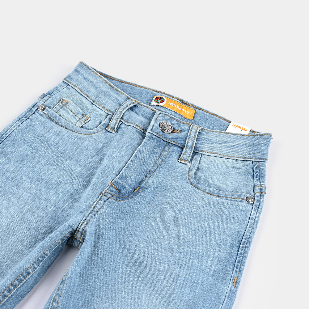 Boys Denim Stretch Pant Folded Hem 1 - Blue.Acid