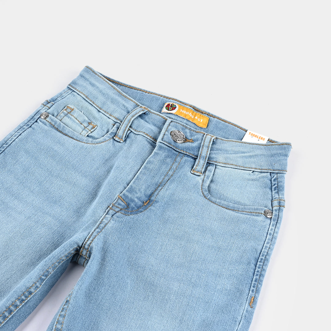 Boys Denim Stretch Pant Folded Hem 1 - Blue.Acid