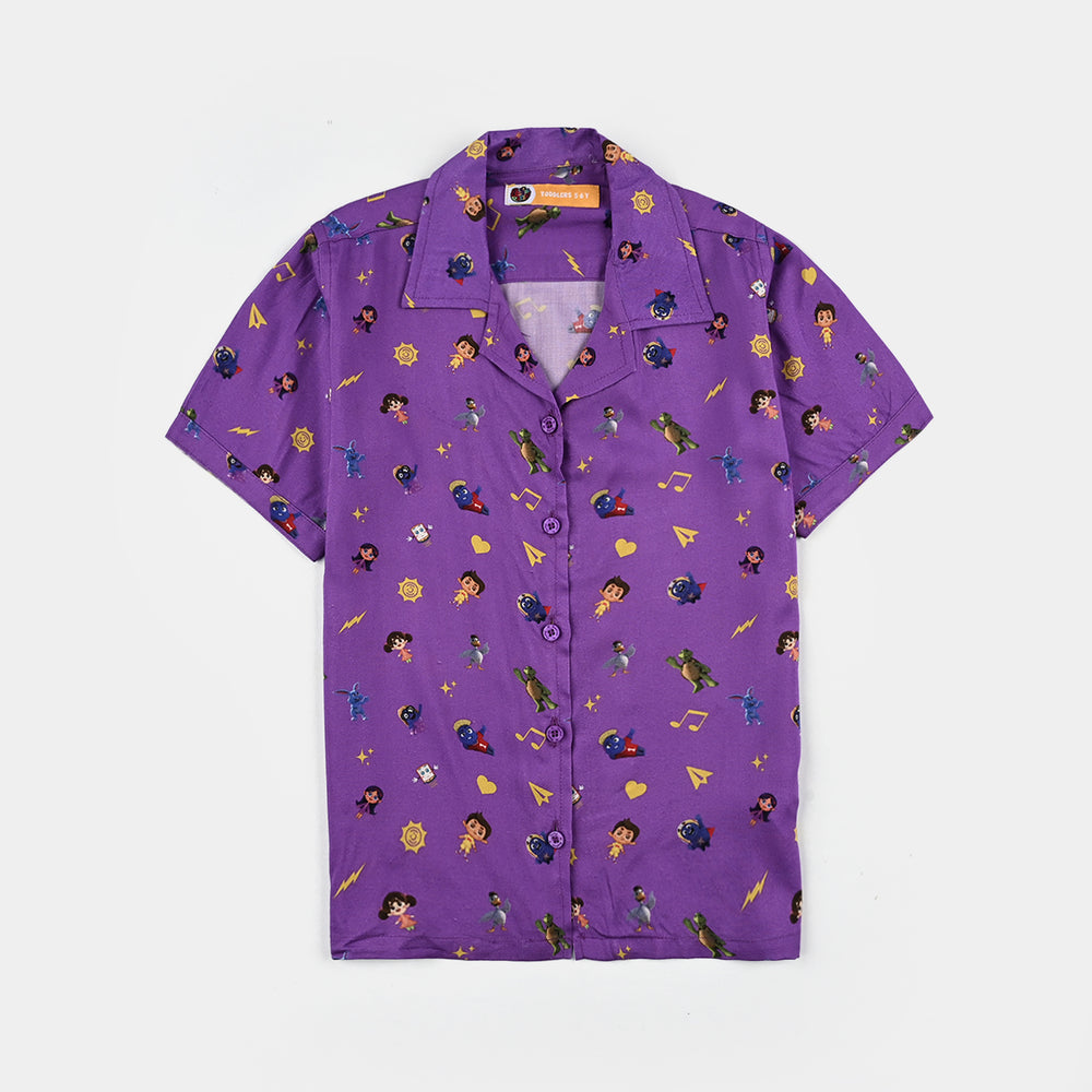 Girls Viscose Nightwear-PURPLE