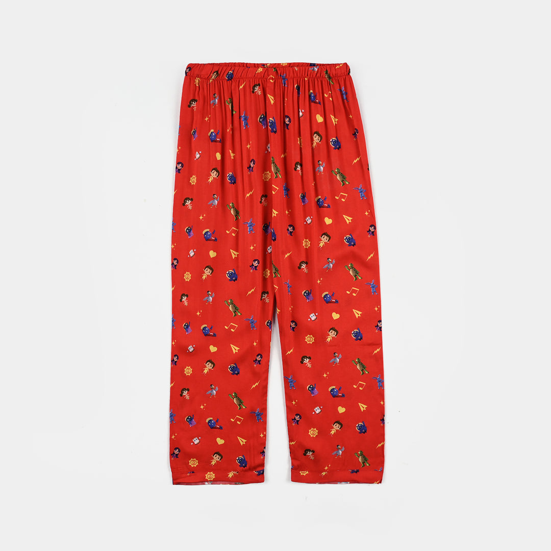 Girls Viscose Nightwear-RED