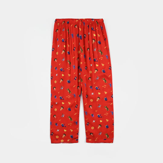 Girls Viscose Nightwear-RED