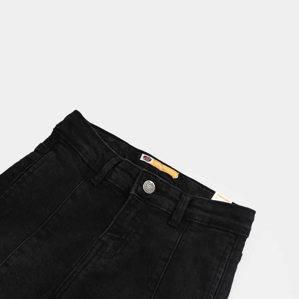 Boys Denim Stretch Pant Black Cut And Sew-BLACK