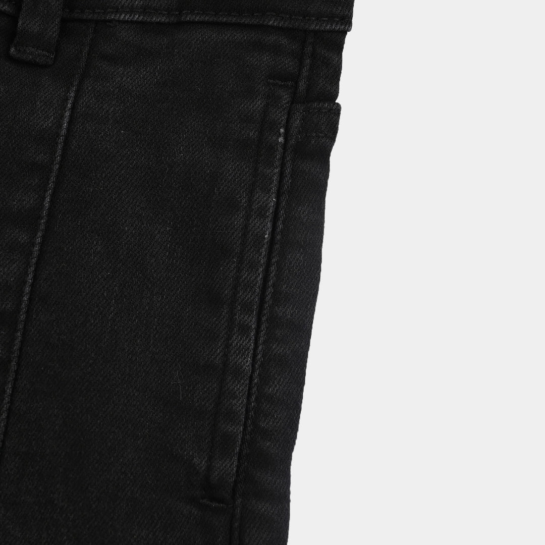 Boys Denim Stretch Pant Black Cut And Sew-BLACK