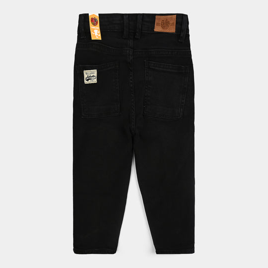 Boys Denim Stretch Pant Black Cut And Sew-BLACK