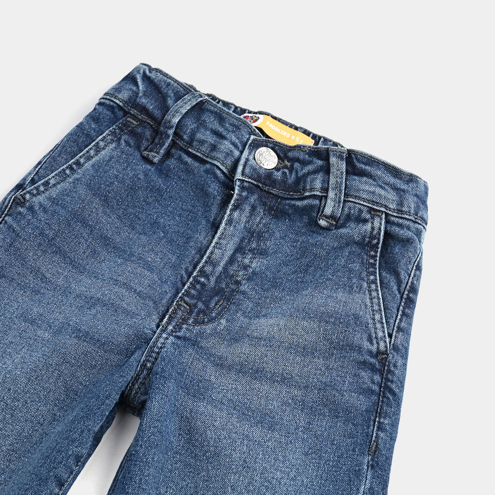 Boys Denim Stretch Pant Basic Straight Fit - Mid Blue