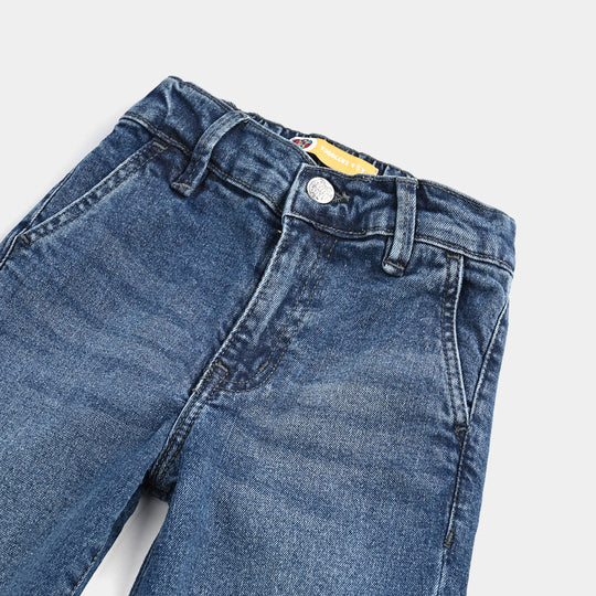 Boys Denim Stretch Pant Basic Straight Fit - Mid Blue