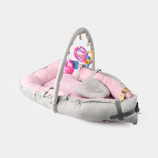 Baby Bed Nest with Toy Bar | 772 Pink