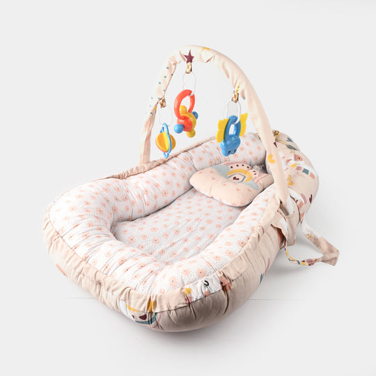 Baby Bed Nest with Toy Bar | 772 Peach