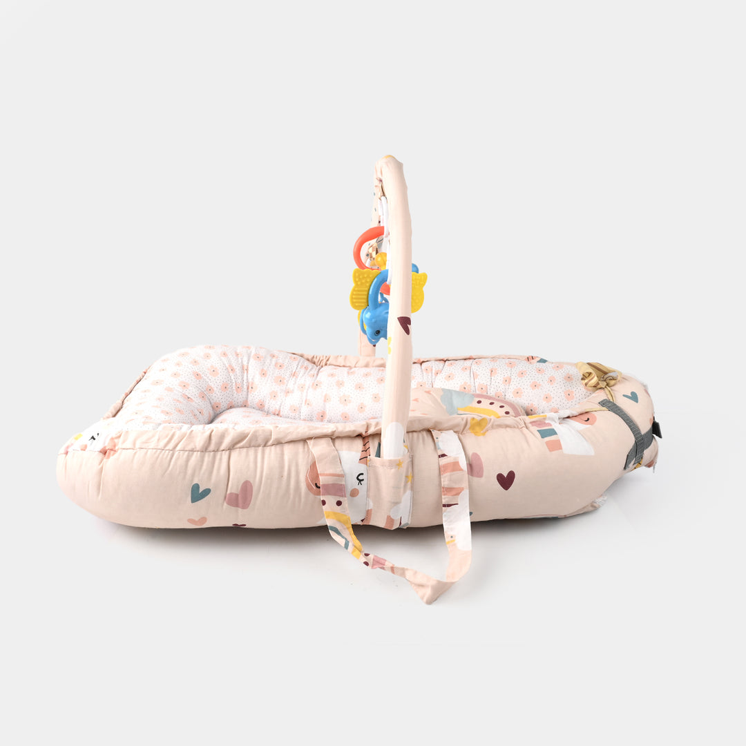 Baby Bed Nest with Toy Bar | 772 Peach