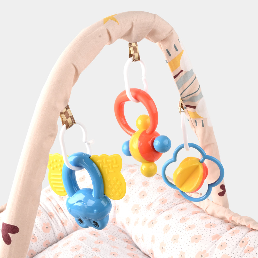Baby Bed Nest with Toy Bar | 772 Peach