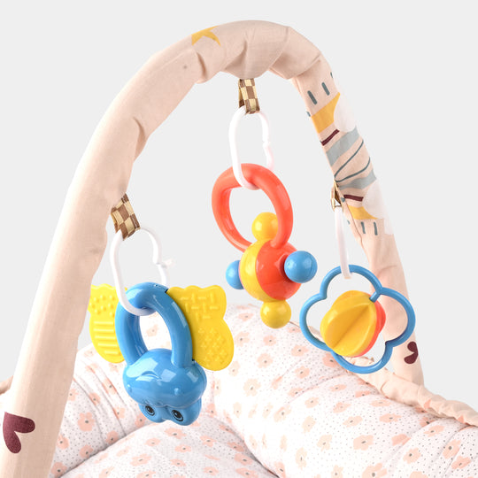 Baby Bed Nest with Toy Bar | 772 Peach