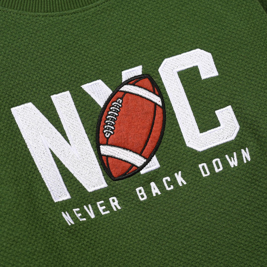 Boys Knitted Jacquard Sweatshirt (NYC) - Olive Green