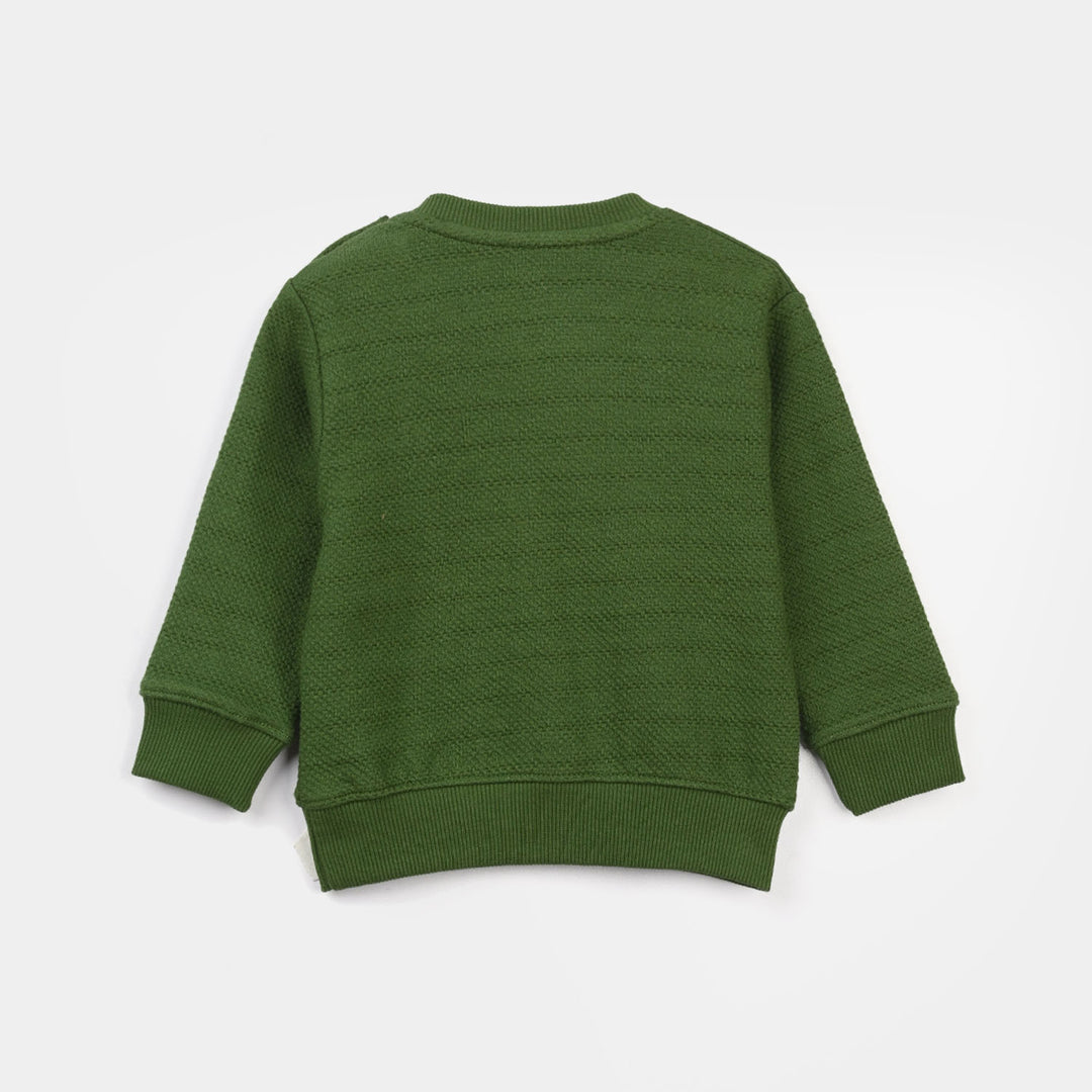 Infant Boys jacquard Sweatshirt (NYC) - Olive Green