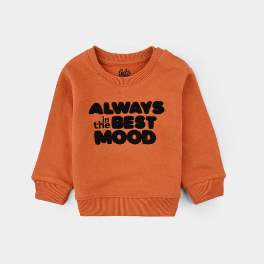 Infant Boys Jersey/Terry Sweatshirt Best Mood-Orange
