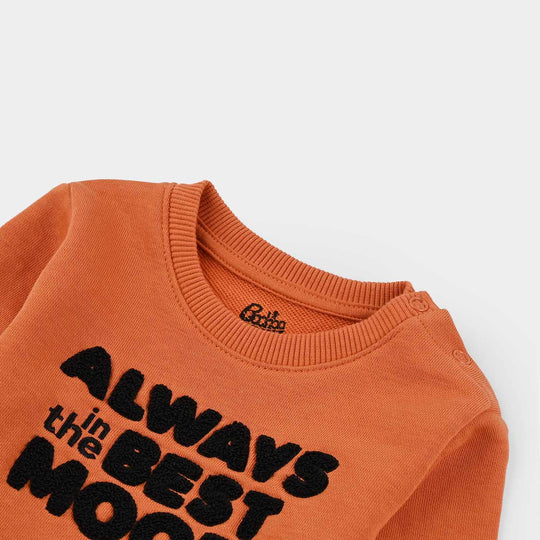 Infant Boys Jersey/Terry Sweatshirt Best Mood-Orange