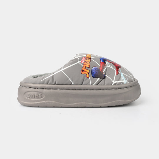 Boys Slippers Fur 28-30-GREY