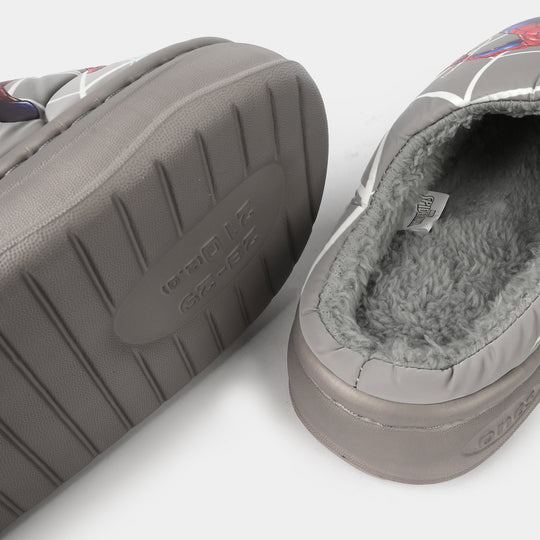 Boys Slippers Fur 28-30-GREY