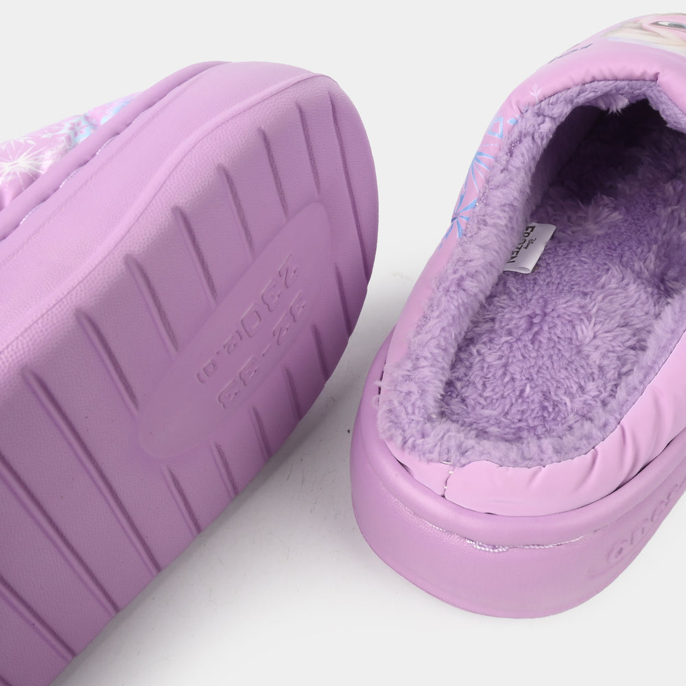 Girls Slippers Fur 28-15-Purple