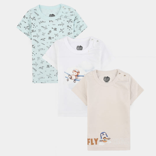 Pack Of 3 Infant Unisex Cotton Short Sleeves T-Shirt Set