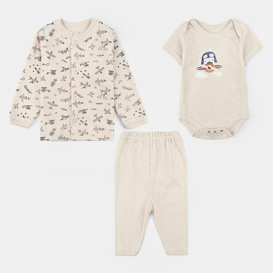 Infant Unisex Cotton 3Pcs Suit Set