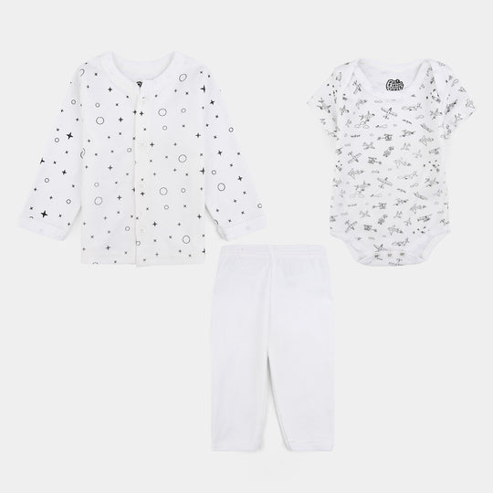 Infant Unisex Cotton 3Pcs Suit Set
