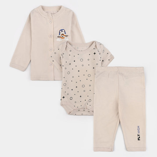 Infant Unisex Cotton 3Pcs Suit Set
