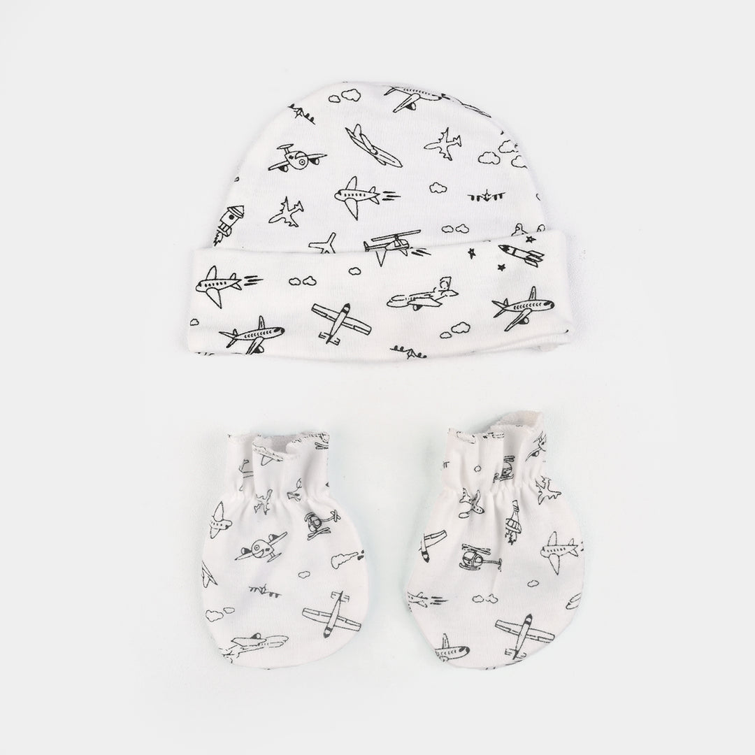 Baby Swaddle with Cap & Mittens Set