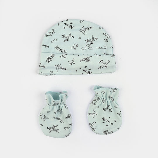 Baby Swaddle with Cap & Mittens Set