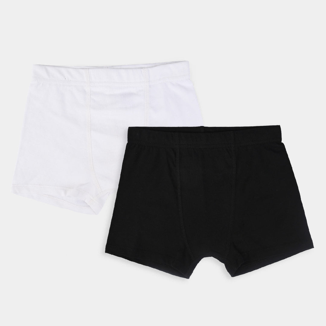 Boys Cotton Jersey Basic Boxer-Pack Of 2-Black/White