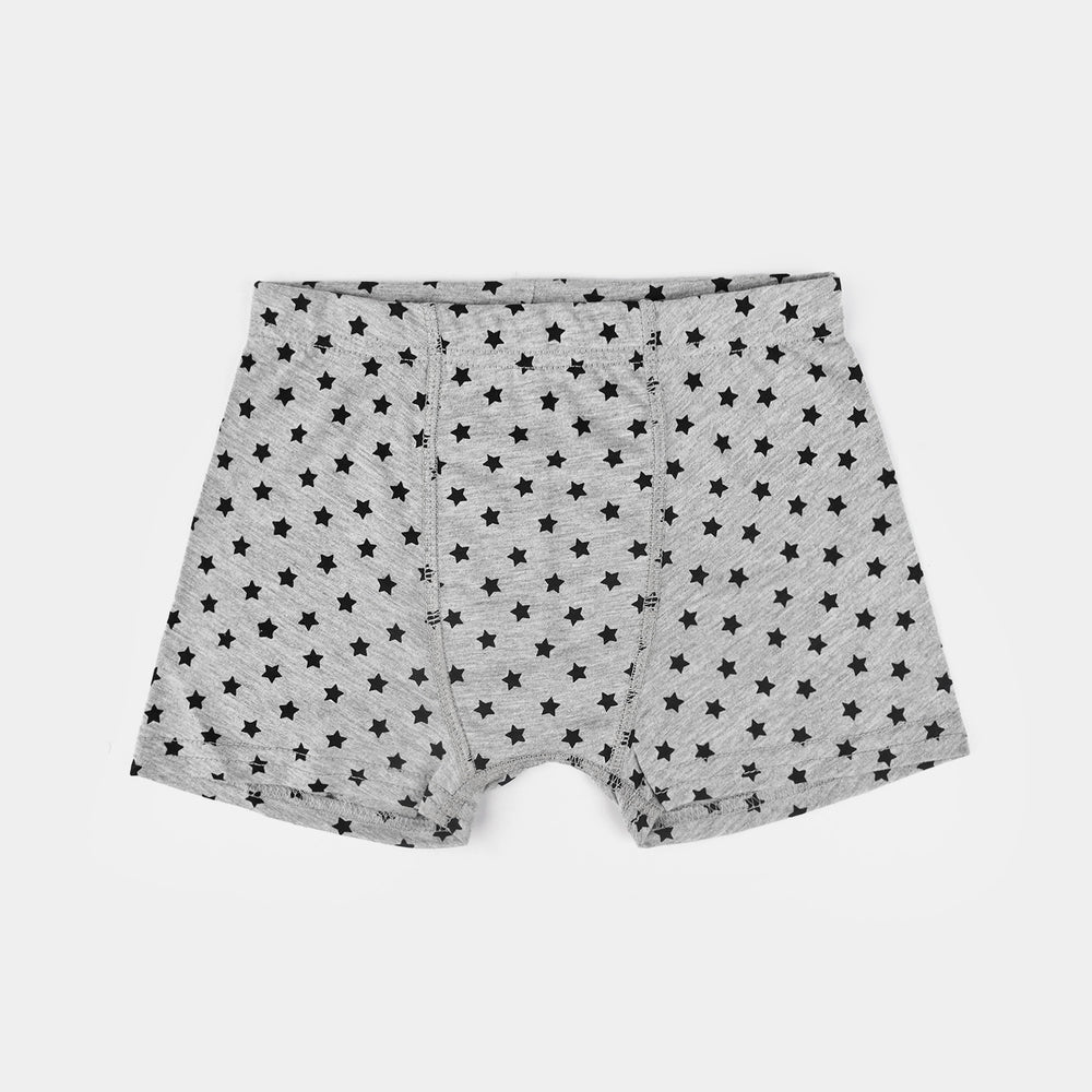 Boys Cotton Jersey Boxer Stripes & Star-Pack Of 2-White/H.Grey