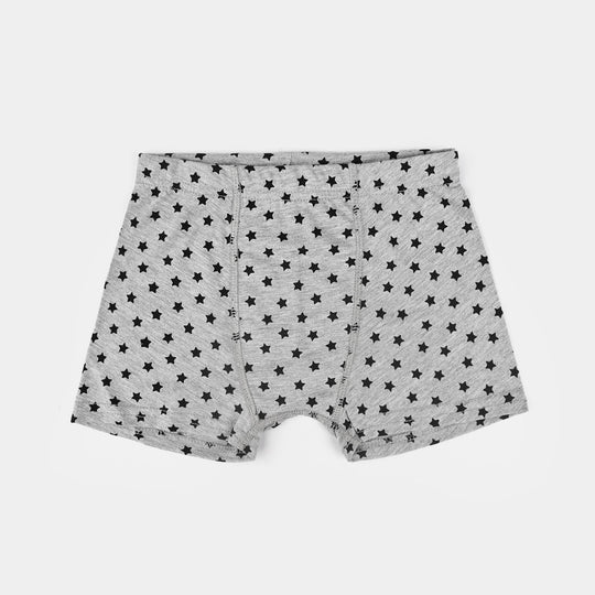 Boys Cotton Jersey Boxer Stripes & Star-Pack Of 2-White/H.Grey