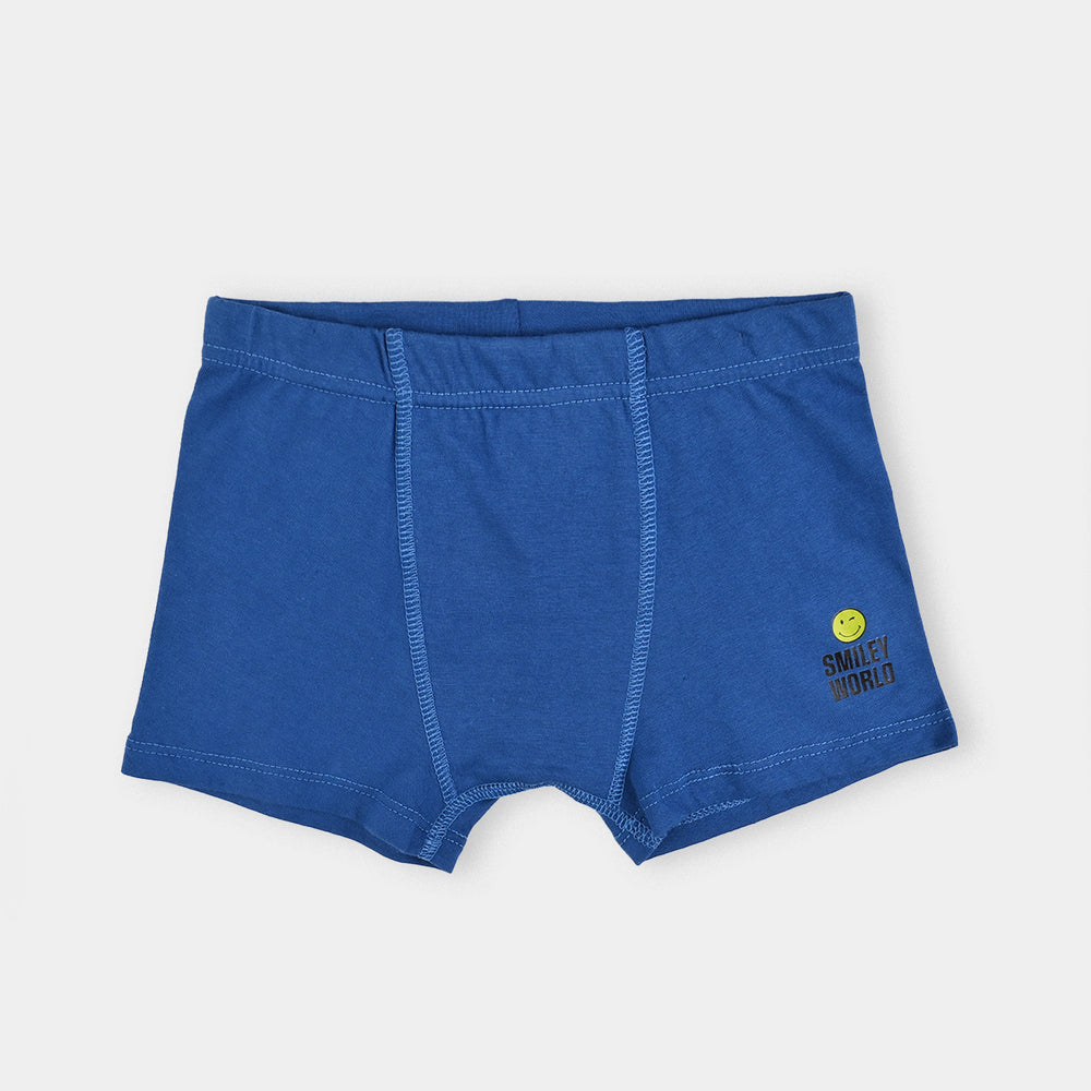Boys Cotton Jersey Boxer Smiley- Pack Of 2-Blue/Citrus